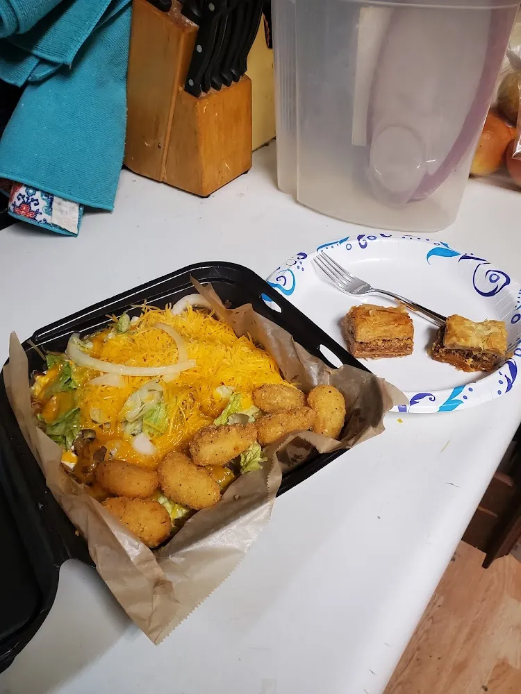 Gryo Sweet Corn Nuggets and Baklava