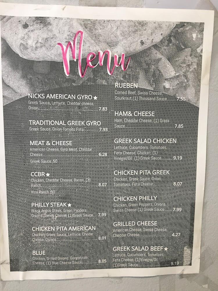 Nick's Gyros Menu image 1